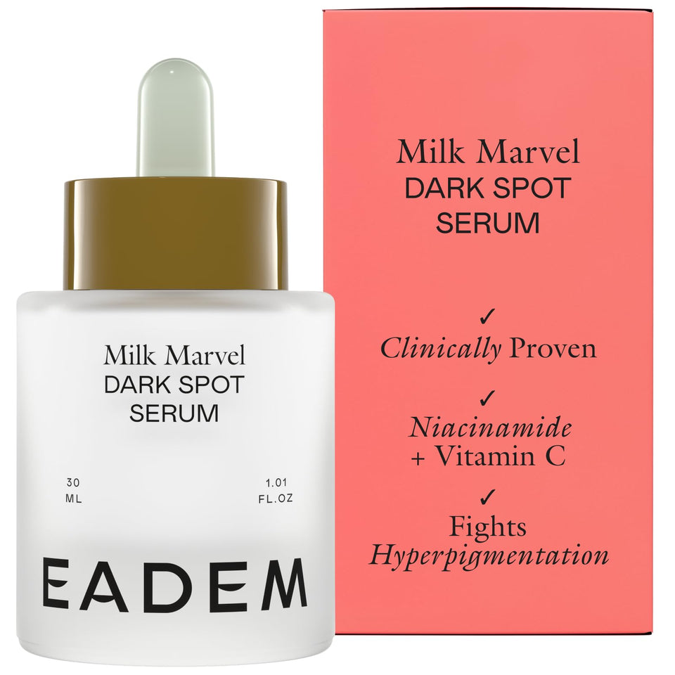 EADEM Milk Marvel front packaging showing clean bottle and label benefits