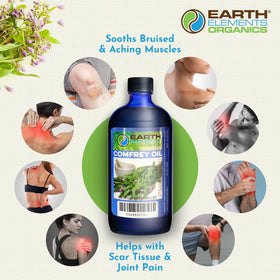 Earth Elements Organics label detail highlighting ingredients and organic certification benefit