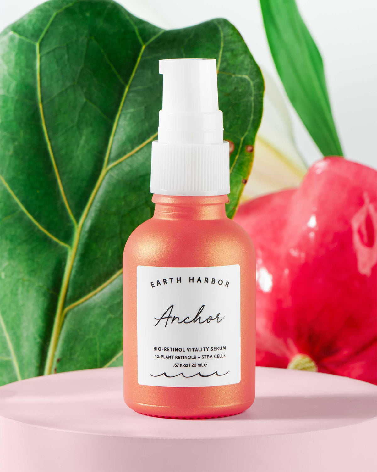 Earth Harbor ANCHOR serum applied to hand demonstrating lightweight spreadability