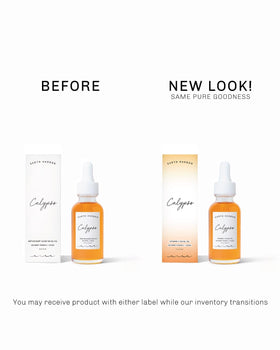 Earth Harbor Calypso on bathroom vanity styled to show routine-ready, sensorial skincare benefit
