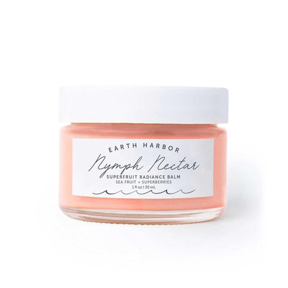 Earth Harbor jar front view showing label and compact packaging benefit: recognizable brand presentation