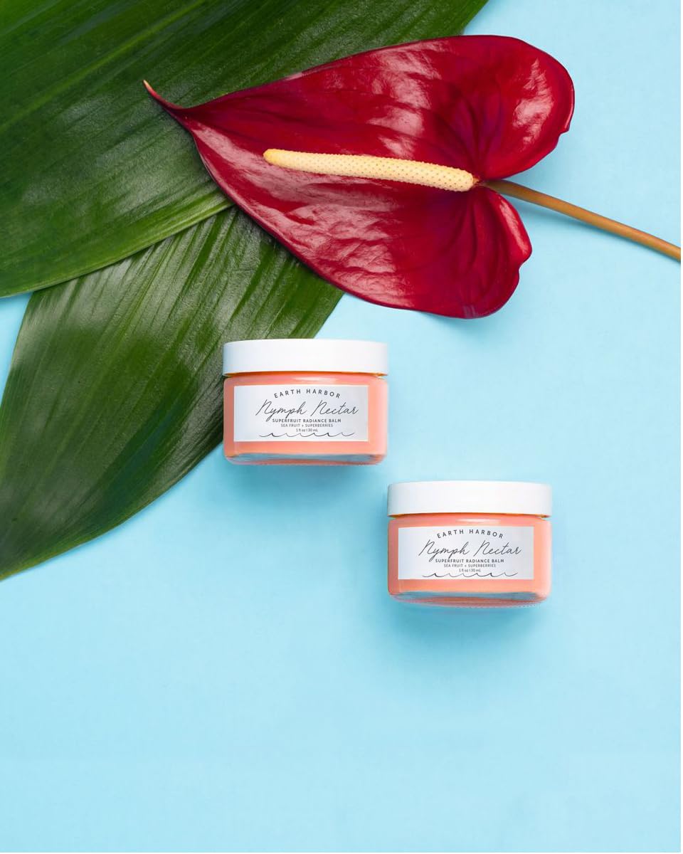 Earth Harbor close-up balm texture revealing creamy finish and moisturizing appearance