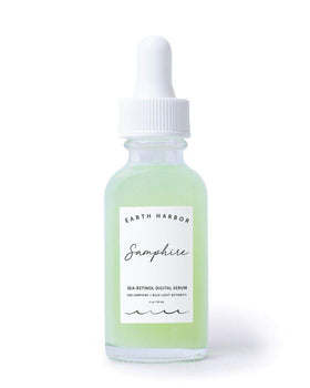 Earth Harbor front packaging showing bottle and dropper, communicates clean formula benefits