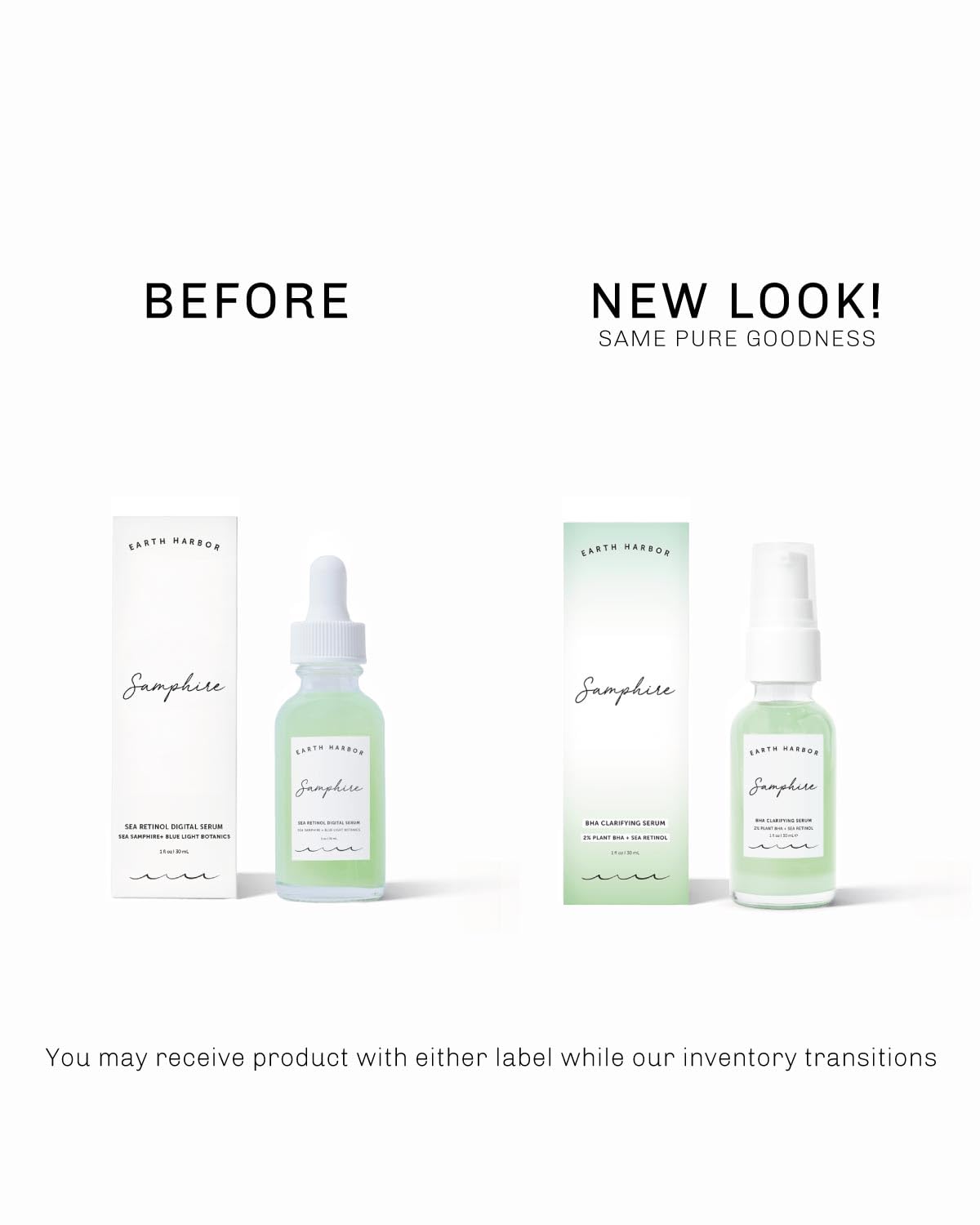 Earth Harbor serum on bathroom counter in lifestyle scene showing daily routine benefit