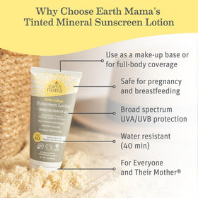Earth Mama applied on cheek demonstrating even coverage and reduced white cast
