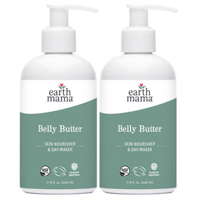 Earth Mama belly butter front packaging showing product and benefits