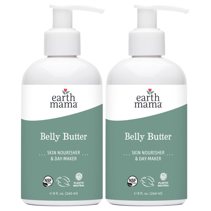 Earth Mama belly butter front packaging showing product and benefits