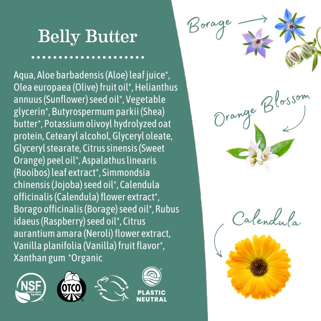 Earth Mama belly butter open showing creamy texture and deep moisture