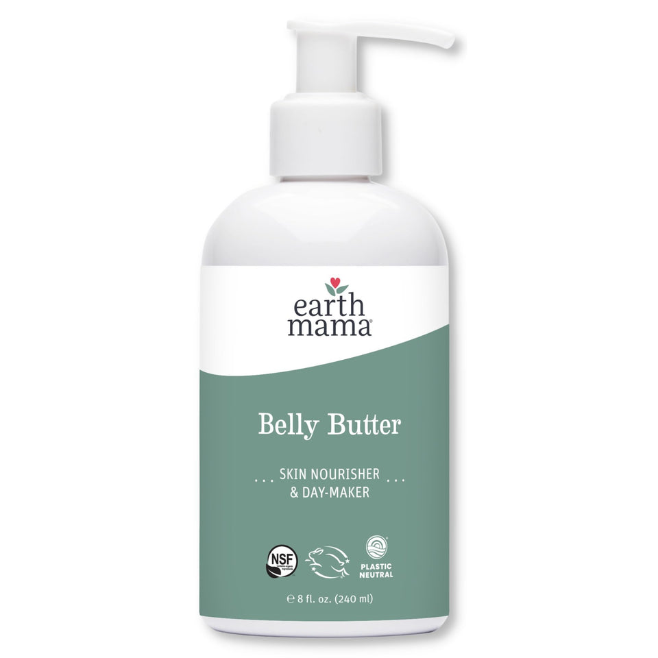 Earth Mama front packaging showing jar and clear label benefits