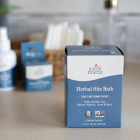 Earth Mama lifestyle postpartum setup suggesting soothing recovery routine