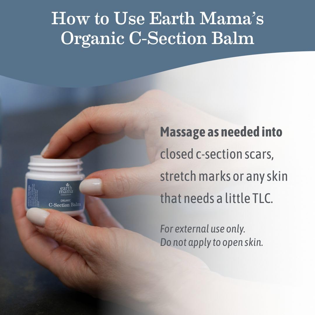 Earth Mama balm on bathroom shelf in postpartum routine lifestyle setting