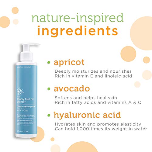 Earth Science ADE Creamy Cleanser in hand showing bottle size and pump for travel-friendly convenience