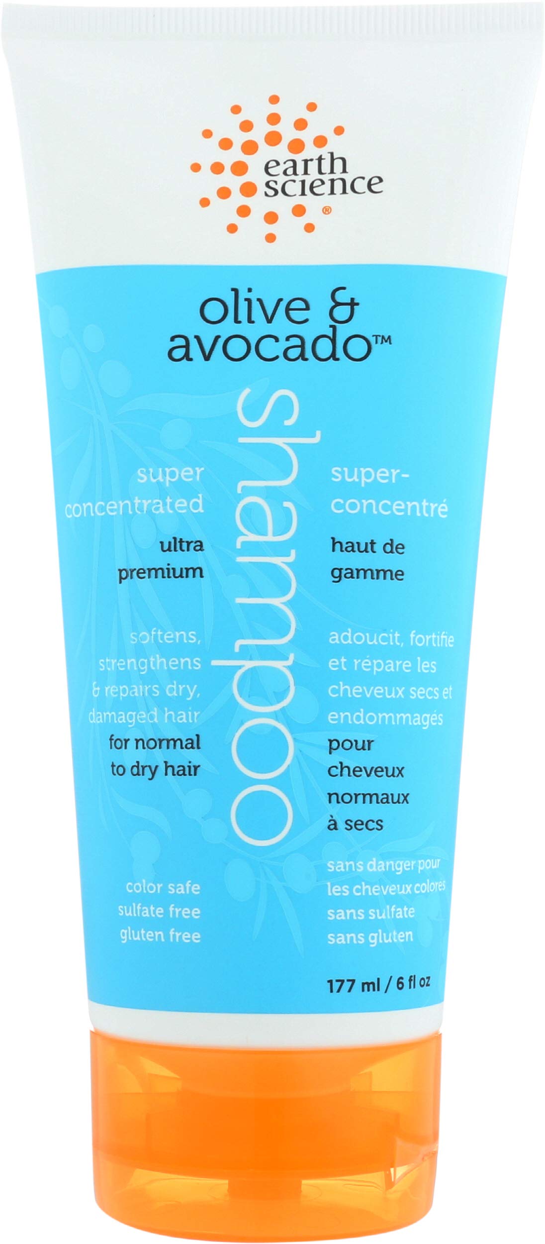 Earth Science front bottle view showing label and moisturizing benefits