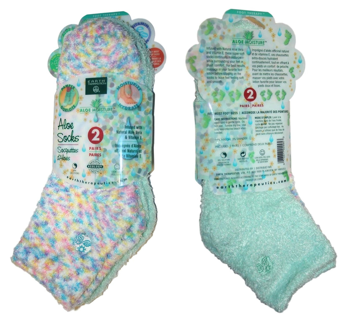 Earth Therapeutics aloe socks close-up of infused fabric texture for long-lasting hydration