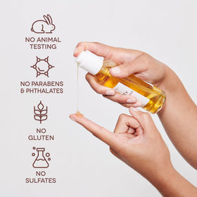 Earth To Skin bottle staged on bathroom counter suggesting routine use