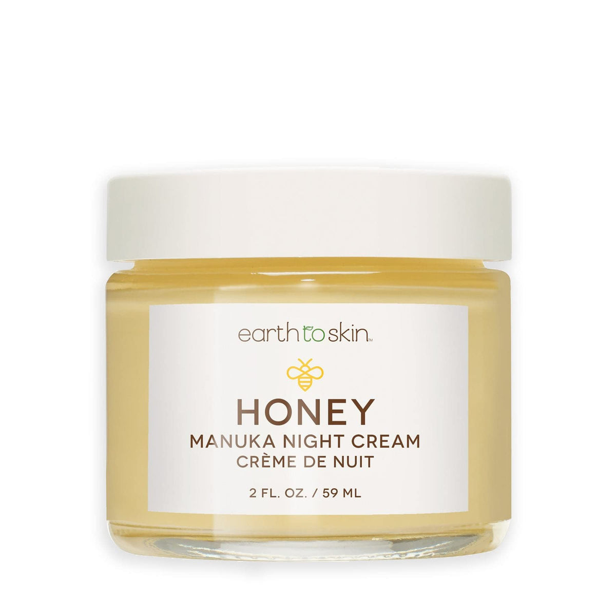 Earth To Skin jar front view showing calming night cream for deep hydration