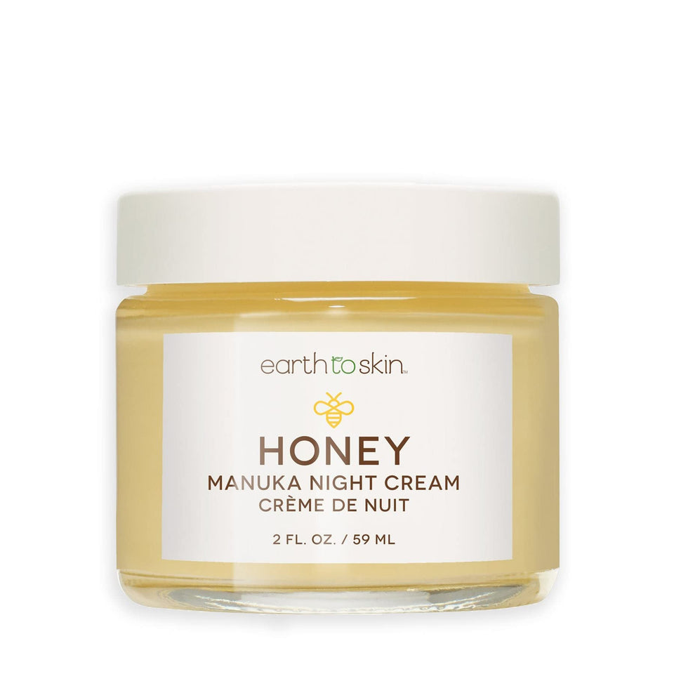 Earth To Skin jar front view showing calming night cream for deep hydration