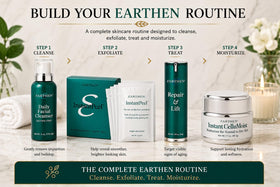 Earthen Skincare after-treatment smooth skin lifestyle shot showing visible softness