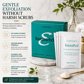 Earthen Skincare applying product on hand demonstrating easy single-use benefit
