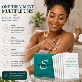 Earthen Skincare packet beside a coin showing compact travel-friendly size