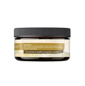 Earthley Wellness lymphatic cream creamy texture close-up for smooth massage benefit