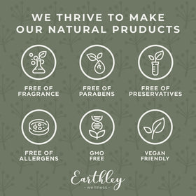 Earthley Wellness jar beside other bottles showing product scale and portability