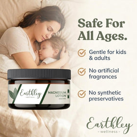 Earthley Wellness ingredients label close-up showing magnesium chloride and beeswax content