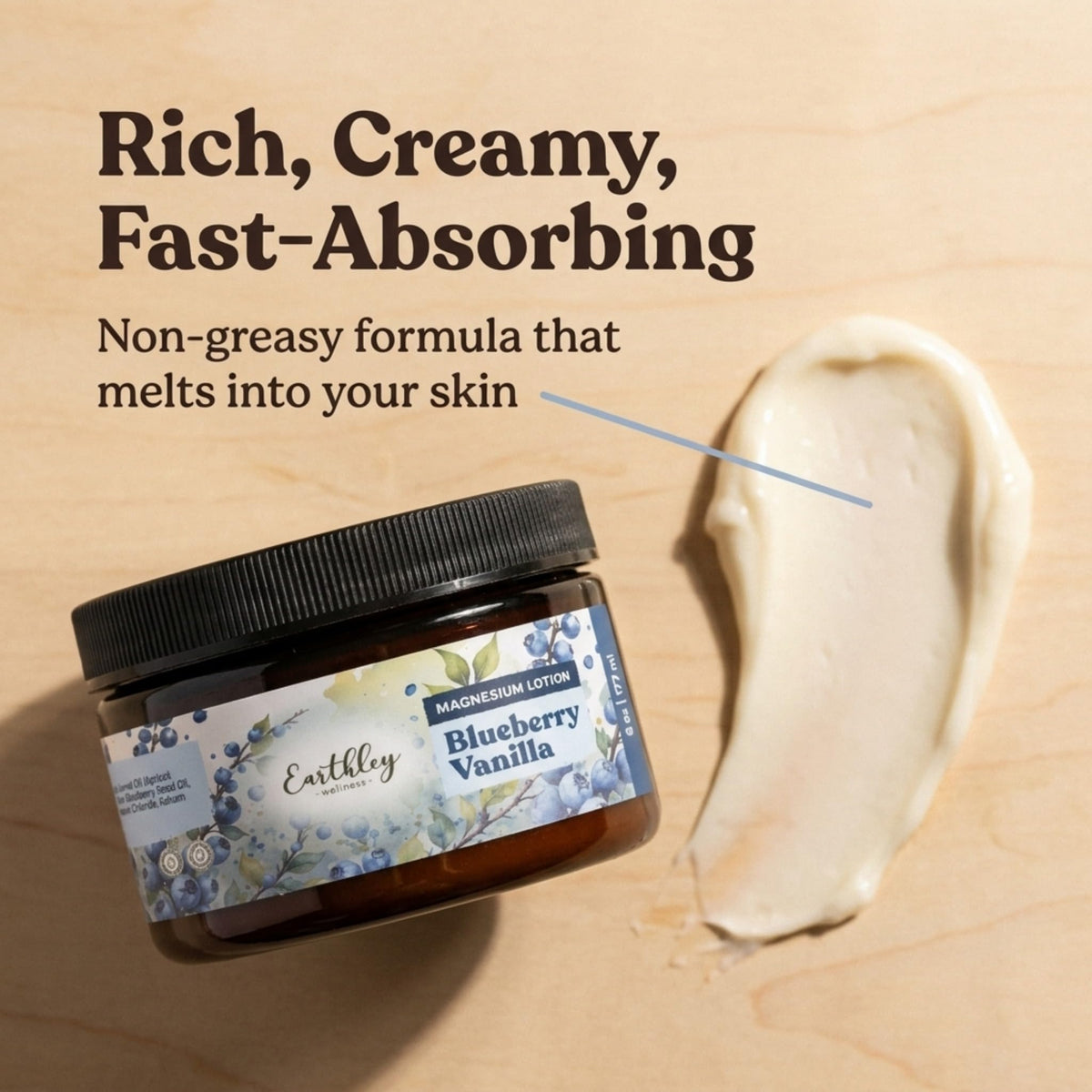 Earthley Wellness with blueberries and vanilla pod emphasizing natural fragrance source