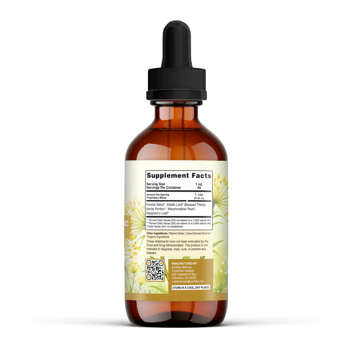 Earthley Wellness dropper close-up highlighting easy, precise herbal dosing