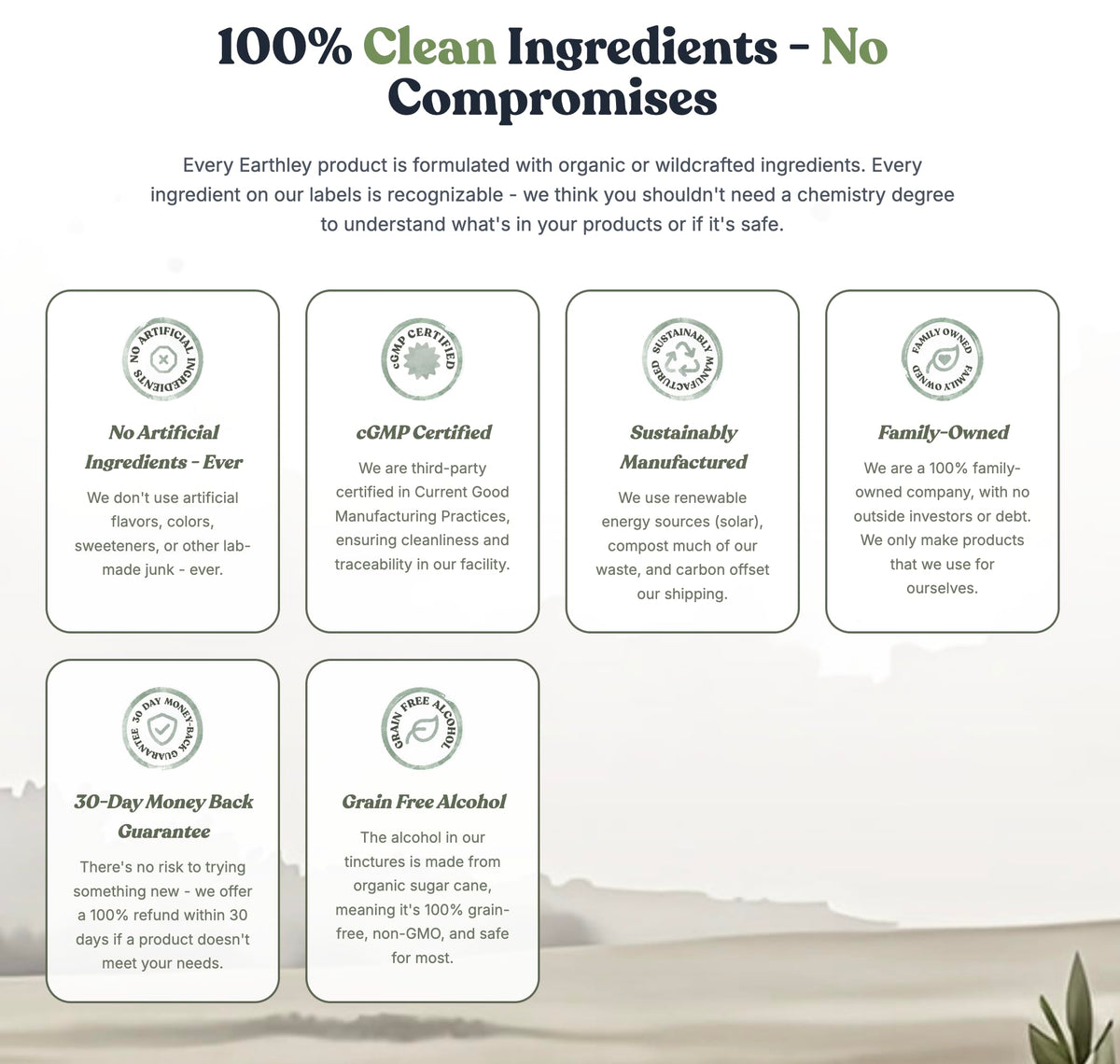Earthley Wellness packaging and box emphasizing eco-conscious presentation