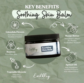 Earthley Wellness open jar showing smooth balm texture for easy application