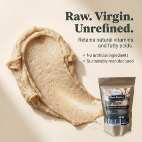 Earthley Wellness texture close-up showing creamy raw shea butter consistency for deep hydration