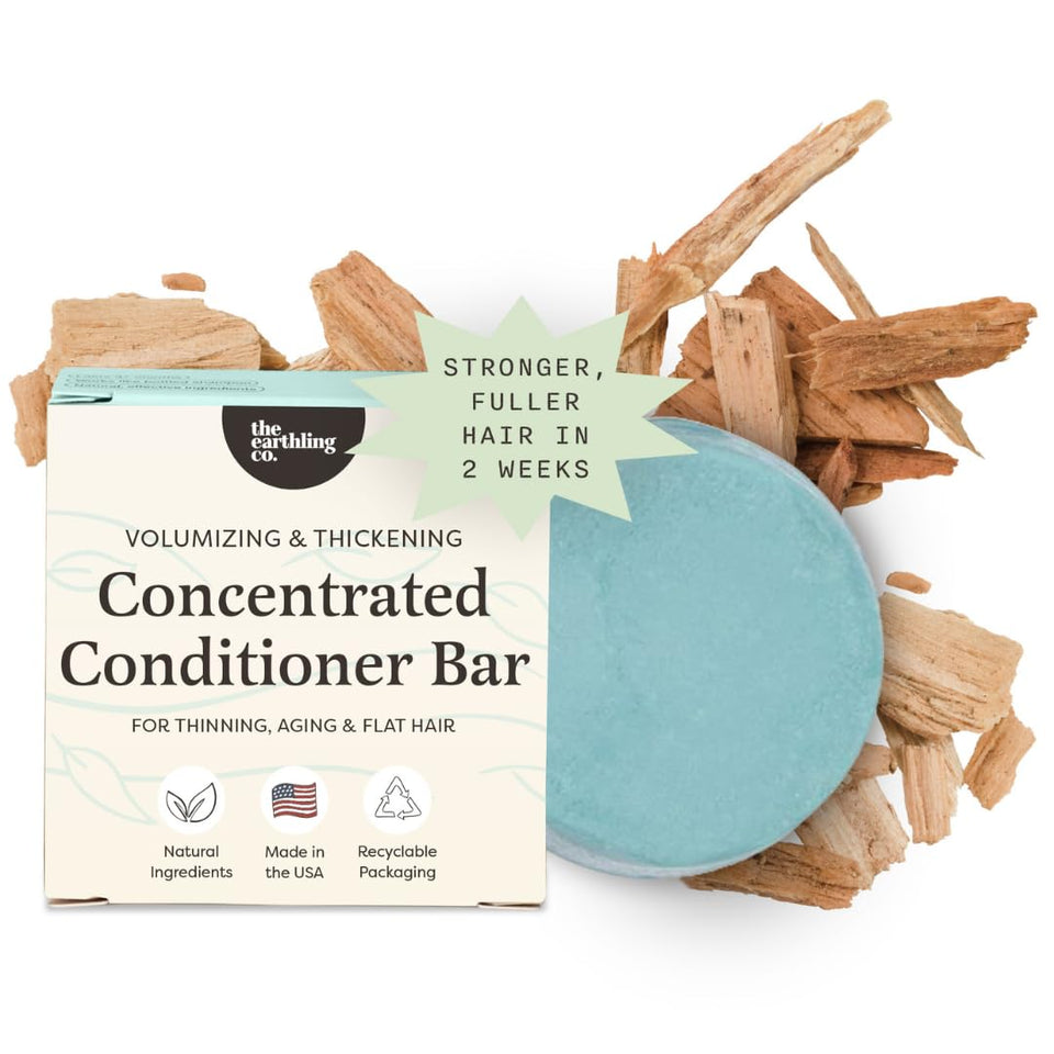 The Earthling Co. conditioner bar front packaging showing compact eco-friendly design and benefits