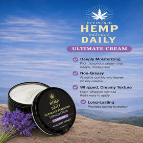 Earthly Body cream being massaged into hands for quick absorption