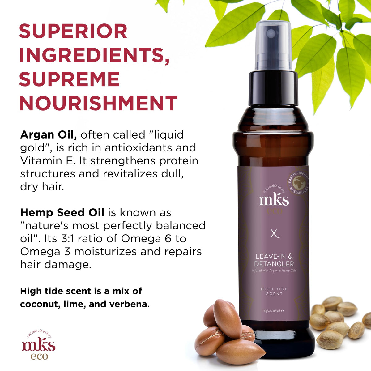Earthly Body applied to damp hair to detangle and smooth