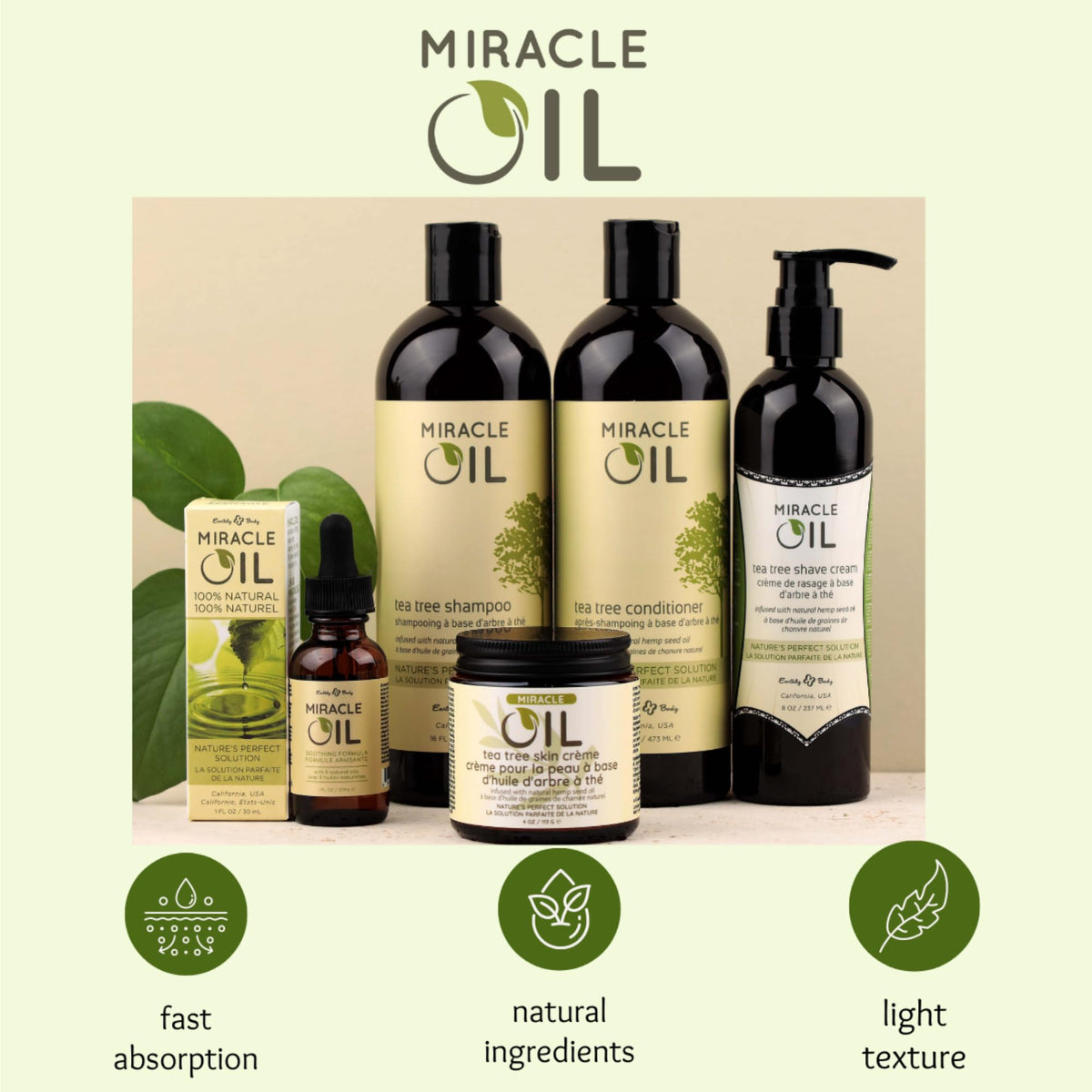 Earthly Body three-pack stacked in lifestyle scene suggesting value and daily use