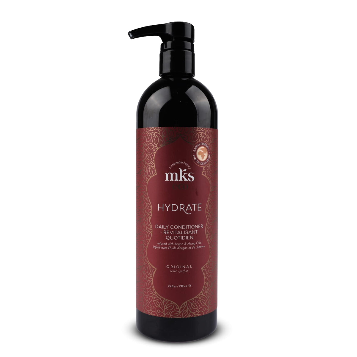 Earthly Body front packaging of MKS eco Hydrate Conditioner showing label and benefits
