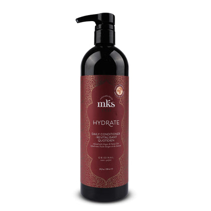 Earthly Body front packaging of MKS eco Hydrate Conditioner showing label and benefits