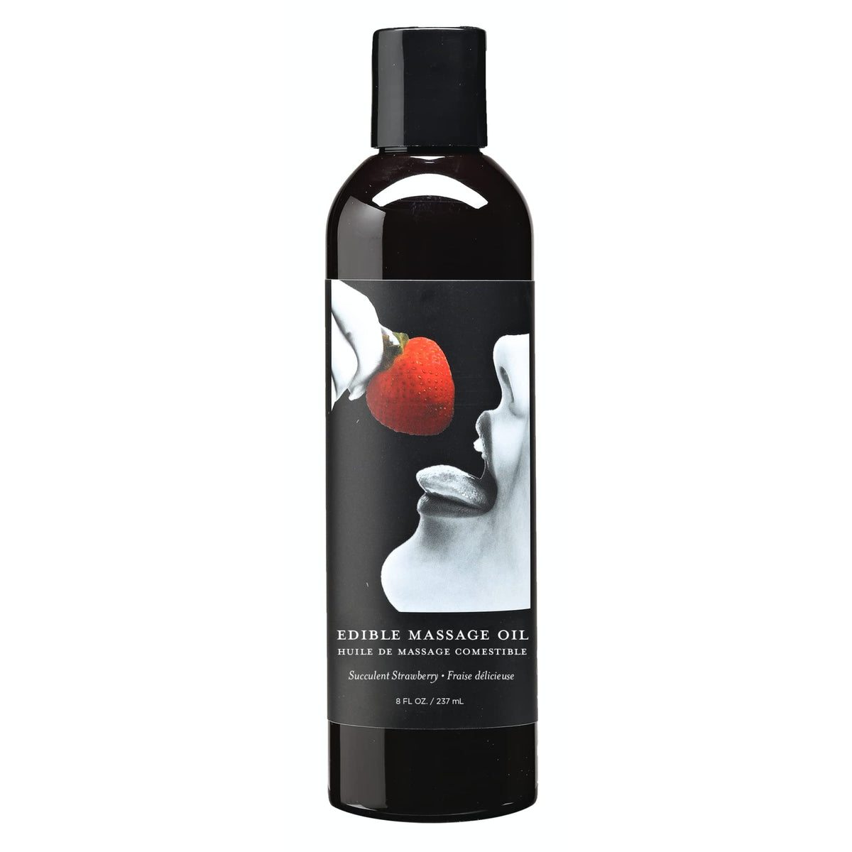 Earthly Body strawberry front packaging showing bottle and label benefits