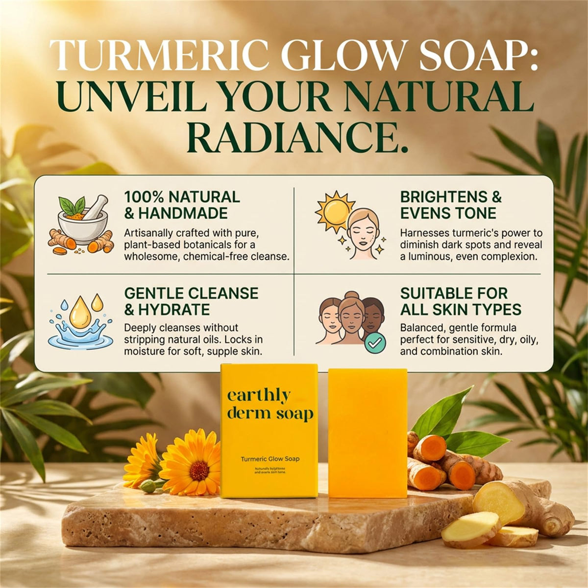 Earthly Derm soap texture detail highlighting smooth handmade feel and softness