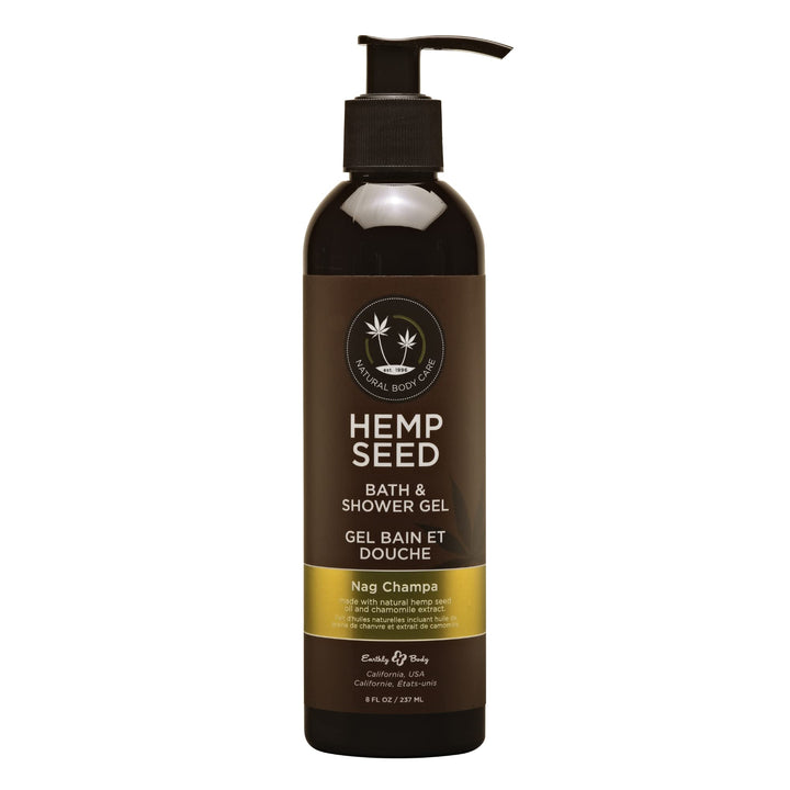 Earthly Body front bottle Nag Champa scent shows packaging and brand for easy shelf recognition