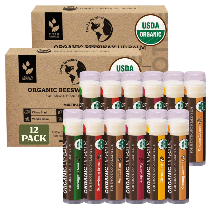 Earth's Daughter front packaging showing full 12-pack and organic seal benefit