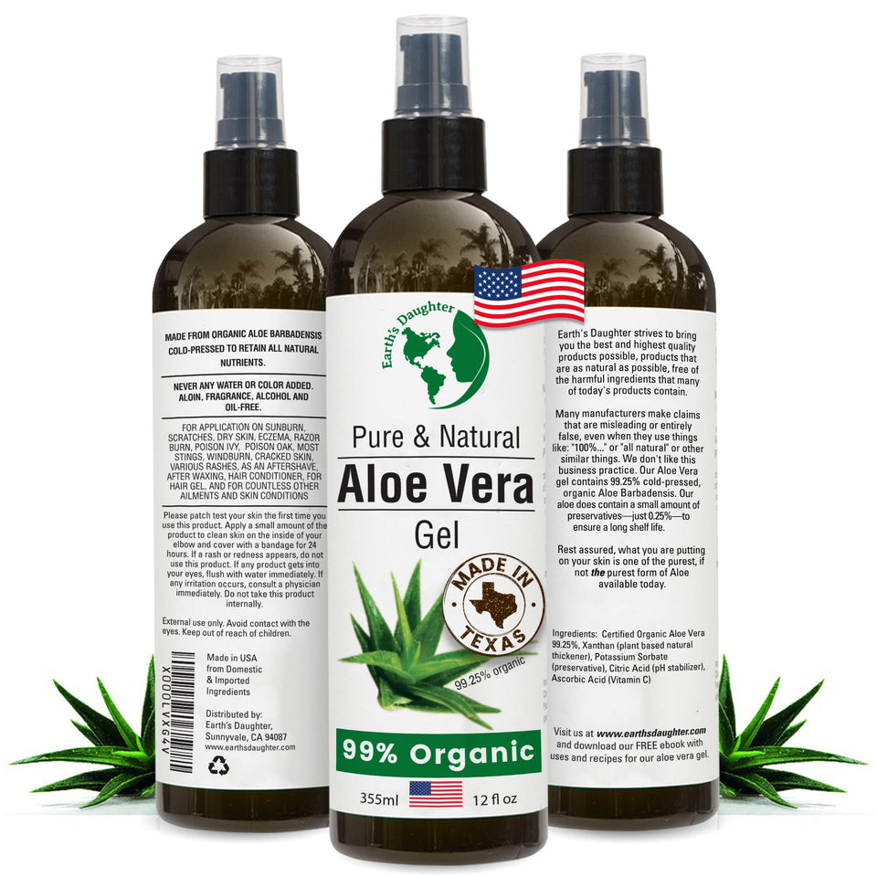 Earth's Daughter front packaging showing 12 oz bottle and organic label for clear product identity and trust