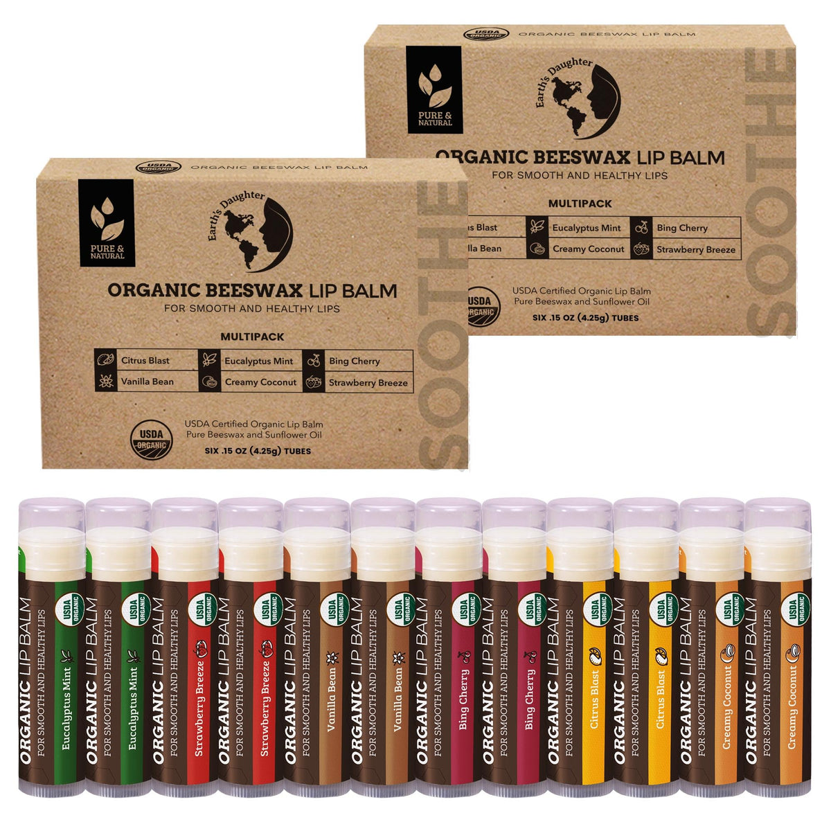 Earth's Daughter recyclable packaging badge showing eco-friendly benefit