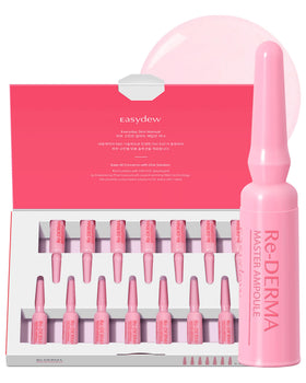 EASYDEW ampoule front packaging showing product clarity and compact size