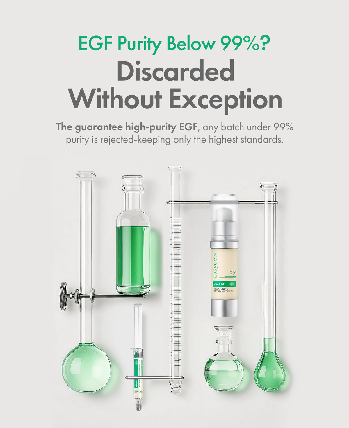 EASYDEW label close-up listing key actives like DW-EGF, niacinamide, and glutathione