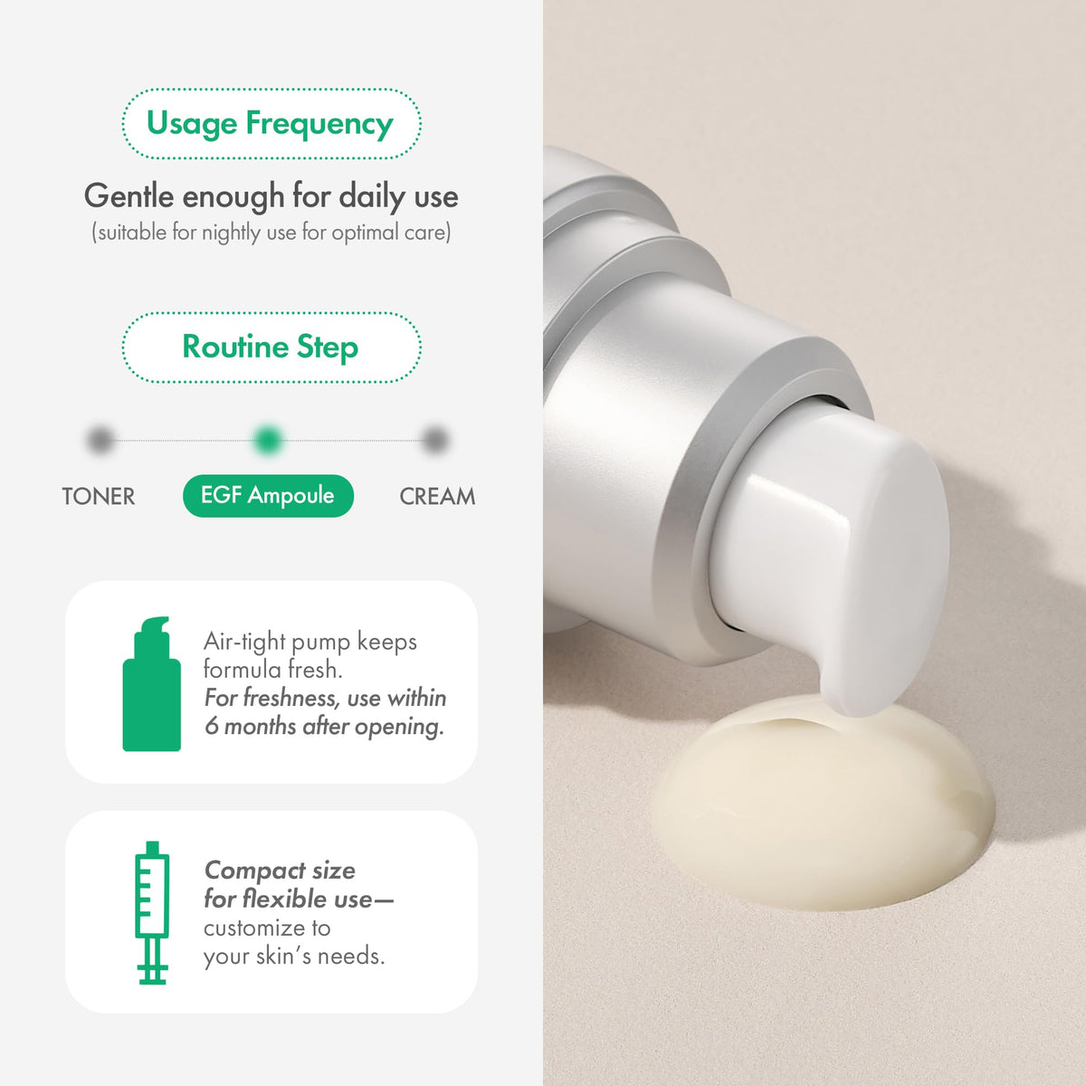 EASYDEW bottle with ampoule cushion pairing to enhance absorption