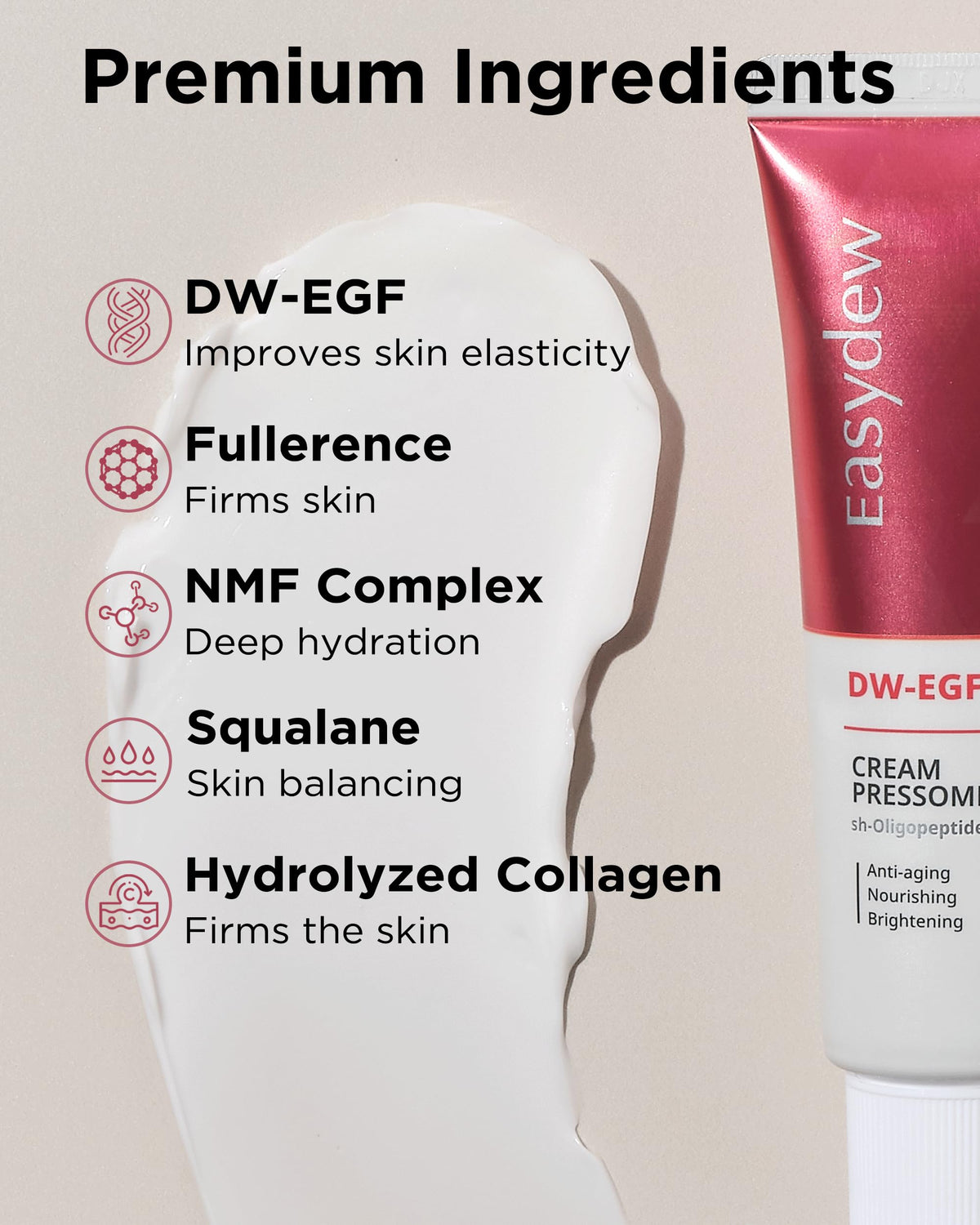 EASYDEW cream on hand showing absorbency and lightweight feel