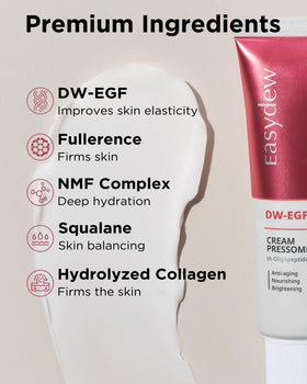 EASYDEW cream on hand showing absorbency and lightweight feel