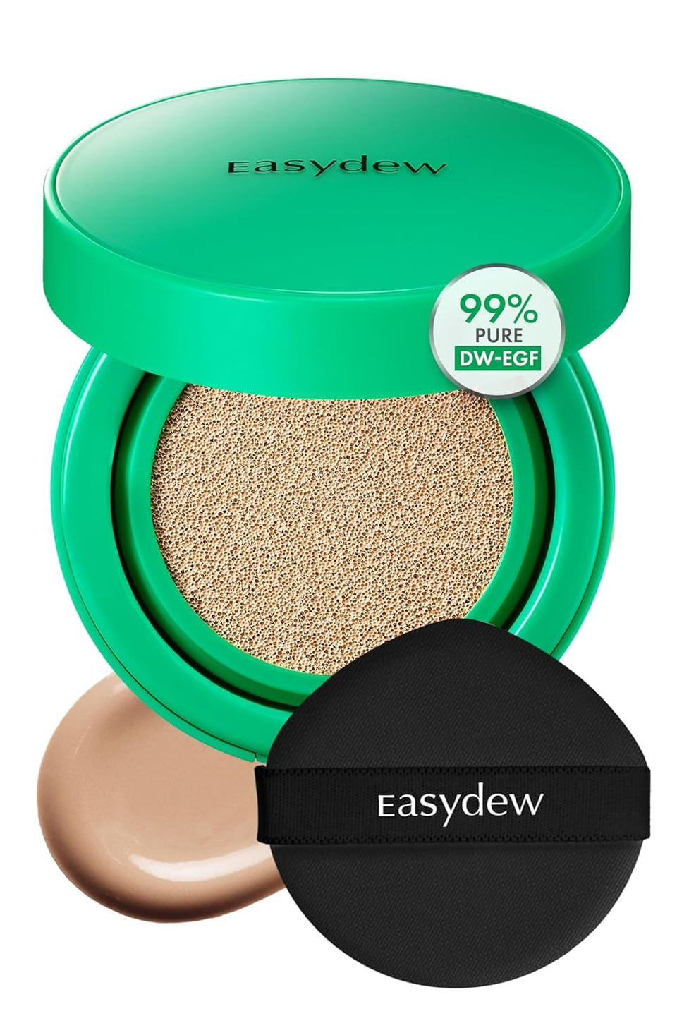 EASYDEW compact front packaging showing brand and shade for easy selection